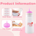 Xuanda Kitten Bottle Feeding kit with Feeding Nipple and Syringe, Soft Silicone Nursing Pet Feeding Bottle, Ventilation Valve Resistant Tearing for Small Puppies, Kittens, Rabbit (M Nipple-Pink)
