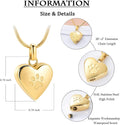 zeqingjw Pet Cremation Jewelry for Ashes Pendant Paw Print Pet Heart Urn Necklace Memorial Keepsake Jewelry for Pet/Dog's/Cat's Ashes