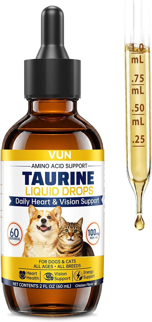Taurine for Dogs - Taurine Liquid Supplement for Cats Healthy Vision, Heart