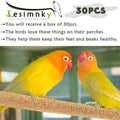 Lesimnky 30PCS Birds Perch Covers, Sand Perch for Bird Cage Platform Accessories Bird Perch Covers Sandpaper Sand Perch Covers for Parakeets Canaries Finches & Small Birds, Yellow