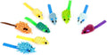 CHIWAVA 27PCS 2" Striped Shaggy Cat Toy Mice with Rattle Assorted Mouse