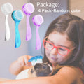 4 Pack Hamster Brush - Small Animal Bath Brush with Lid Soft Cleansing Brush Massage Combs for Hedgehog Guinea Pig Rabbi