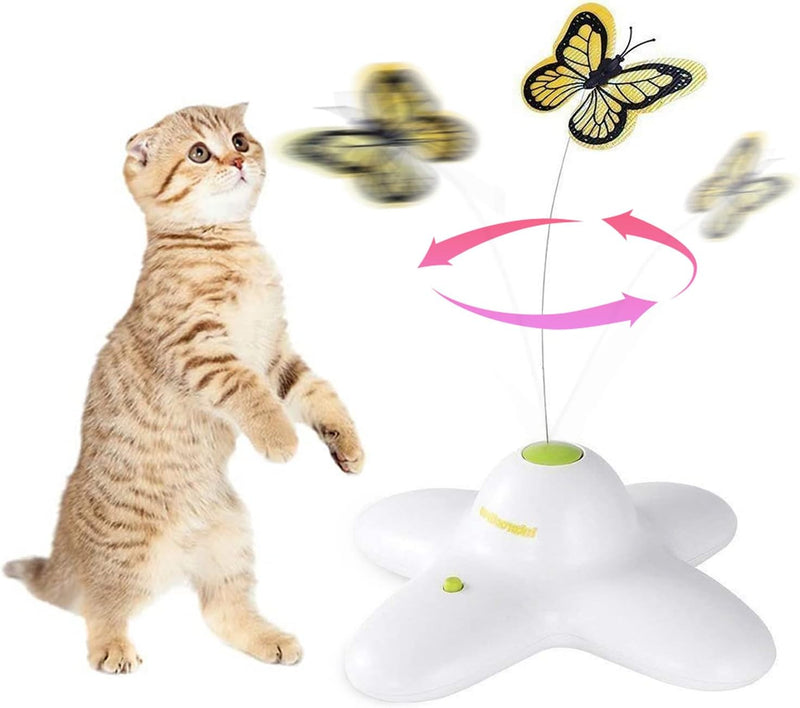 AFP Interactive Cat Toy, Butter-Fly Interactive for Indoor Cats, Flutter Bug Cat Toys, Flutter Rotating Kitten Toys with