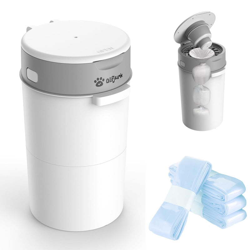 Olfjurk Pet Trash Can| Dog Waste Disposal System for Outdoor and Indoor Odor Control | Dog Poop Trash can | Includes 4 Square Refill Bag