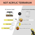 Mini Reptile Terrarium Set,11.8" x 7"x 6" Low Reptile Tank with Full View Visually Appealing，for Insect，Fish，Tarantula，H