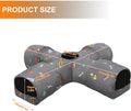 4-Way Guinea Pig Tunnel and Tubes, Collapsible Bunny Tunnels for Rabbits & Dwarf Hamster, Interactive Small Animal Tubes