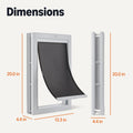 Amazon Basics Adjustable Plastic Dog and Cat Door with Easy Installation, Large, 20.00" x 13.31" x 4.45", White and Grey