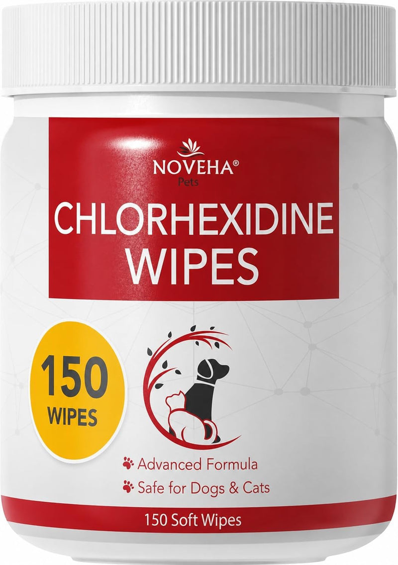 NOVEHA Pet Wipes - Formulated Pet Wipes - for Facial and Finger Folds, Underarms - 3