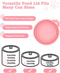 Cfyosnk 6 PCS Cat Food Can Covers Set, Reusable Silicone Can Lids with Opener, Stainless Steel Wet Food Spoon & Cat Treat Squeezer for Pet Feeding and Storage, Fits Cats & Dogs