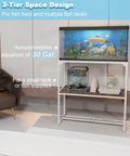 Mondazie 20-30 Gallon Fish Tank Stand, 30" L x 12" W x 32.2" H, White