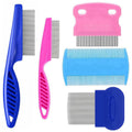 5 Pack Flea Lice Comb,Stainless Steel Dog Cat Grooming Combs with Rounded Teeth,Double Sided Professional Pet Tear Stain Remover,Dematting Tool for Small, Ideal for all pet