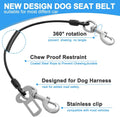 Dog Seat Belt Harness for Car,2pcs Dog Seatbelt of Coated Wire Leash Safety Restraint,No Chew Tether Cable Vehicle Dogs 