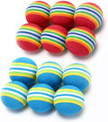 VOVIGGOL 12 Pack 2 Color Rainbow Cat Toy Balls Soft EVA Foam Interactive Indoor Kittens Favorite Toys 1.38" Dia. Small D