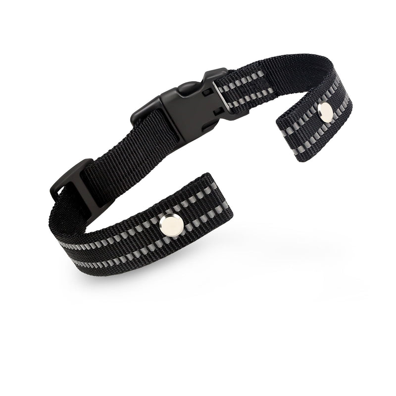 Collar Replacement Strap, Reflective Replacement Nylon Collar Strap Dog GPS Training Bark Receiver Collars, Durable Adjustable E Collar Straps for Small Medium Large Dogs, Black