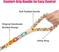 5FT Braided Cotton Rope Leash for Small, Medium and Large Dogs,Rainbow Mix