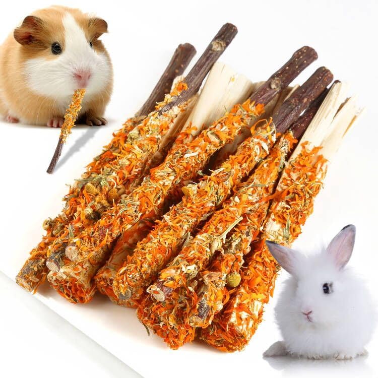 Apple Sticks for Rabbits, Natural Bunny Chew Toys Wood Treats Food for Small Animals,Hamsters, Chinchillas Squirrel Bunn
