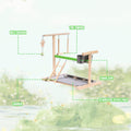 Bird Playground, Natural Wood Bird Perch Stand with Removable Tray and 2 Stainless Steel Feeder Cups, Parrot Playstand B