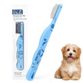 Histotree Blue Curved Small Dog Comb for Grooming Eyes Face Fine Tooth Metal Comb with Ergonomic Handle Pet Flea Comb for Small Dogs and Cats Gentle Remove Loose Hair Dirt Fleas