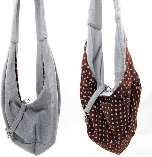 Grtdrm Pet Sling Carrier Bag Travel Tote for Cats Dogs, Up to 16 lbs (Gray)