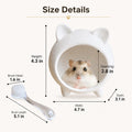 Hamster Nail Trimming House, Ceramic Hideout, White