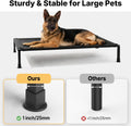 Veehoo Elevated Dog Bed Large Sized with Fluffy Plush Bolster Cushion, Washable Orthopedic Dog Couch Bed, Cooling Raised Pet Cot with Removable Mat, Breathable Mesh, No-Slip Feet, 45 x 34 inches, Grey