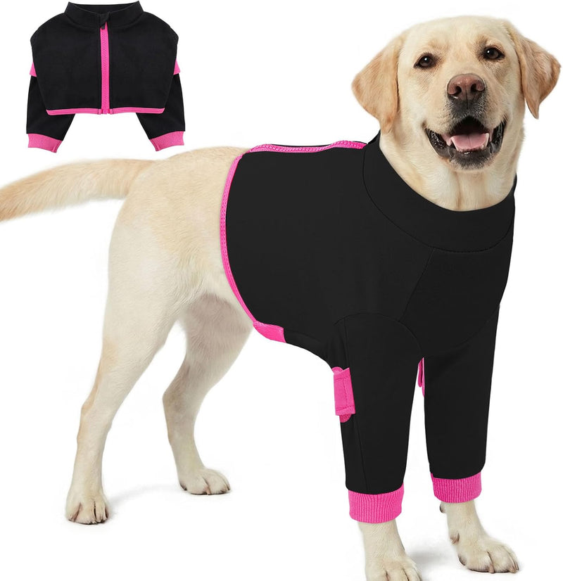 KOESON 100% Cotton Dog Surgery Recovery Suit Front Leg with Elbow Protector