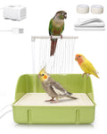 Automatic Parakeet Bird Bath with Pump, Large Bird Shower Fountain Indoor Bathtub with Running Water, Parrot Bath Tub Faucet for Pet Birds, African Grey, Cockatiel, Conure, Budgie, Lovebird