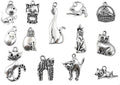 Kinteshun Assorted Cats Pet Charm Pendant for DIY Jewelry Making Accessaries(42pcs,Antique Silver)