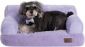 Hollypet Fluffy Dog Cat Bed Pet Couch Beds Plush Soft Warming Washable Puppy Bed for Small Medium Dogs and Large Cats, Light Purple, 24" L x 18" W x 10" Th