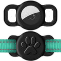 Dynmeow Dog Cat Collar Holder Compatible with Airtag, Anti-Lost Silcione Holder for 3/8 and 5/8 Inch Wide Collars, Black, S(1 Pack)