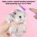 4 Pack Hamster Brush - Small Animal Bath Brush with Lid Soft Cleansing Brush Massage Combs for Hedgehog Guinea Pig Rabbi
