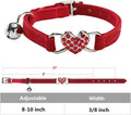 Heart Bling Cat Collar with Safety Belt and Bell 8-10 inches