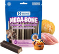N-Bone Mega-Bone Long-Lasting Dog Chews, Blueberry Pumpkin Muffin Flavor, Natural Dog Bones for Large Dogs, 6 Chews (16.