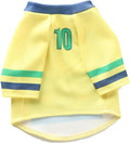 DroolingDog Pet Dog Jersey, Summer Cooling Mesh Fabric, Soccer Sportswear, Lightweight Football Casual Clothes for Small Dogs, Yellow, Large
