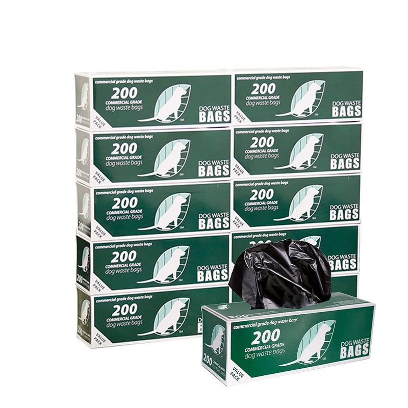 Zero Waste USA - 2,000 Commercial Grade Dog Waste Station Refill Roll Bags - Fits Any Roll Bag Dog Waste Station - 40% Thicker than competitor brands - 10 Rolls of 200 bags per roll