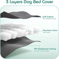 Waterproof Dog Bed Cover Replacement Washable 2 Pack, Soft & Noiseless Quilted Fitted Sheet with Elastic Band, Easy to Clean Dog Bed Sheets Pet Bed Liner for Dog/Cat - 36x27 Inch, Grey, Cover Only