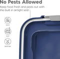IRIS USA Dog Food Storage Container 30 lb + 11 lb, Stackable Combo Set, Airtight Pet Food Storage Bins with Wheels for Dog Cat Bird Chicken Food, BPA Free, Made in USA, Navy