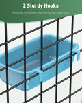 Pawfly Hanging Feeder, Food and Water Container, 6 Pcs Plastic Keepers for Cages Rabbit, Feeding Dishes Coop Cups for Pa