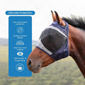 Shires FlyGuard Pro Fine Mesh Fly Mask with UV Protection Navy/Ear Hole/Full