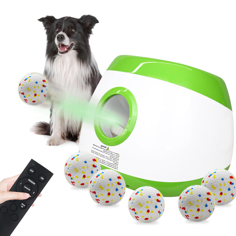 SOCO Automatic Ball Launcher for Dogs Large- 3 Distance Settings (40/60/80FT) w/Remote Control | 2.5