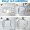 WQY GroceryShop Bird Bath for Cage, Plastic Water Bowl Feeder for Pet Birds, Parrot Bathtub with Hanging Hooks for Little Bird Parrots Spacious Parakeets Portable Shower for Most Birdcage