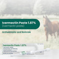 Horse Ivermectin Paste 1.87% – Apple Flavored Oral Horse Dewormer Syringe – 6.08g Tube Treats Horses Up to 1250 lbs (3-P