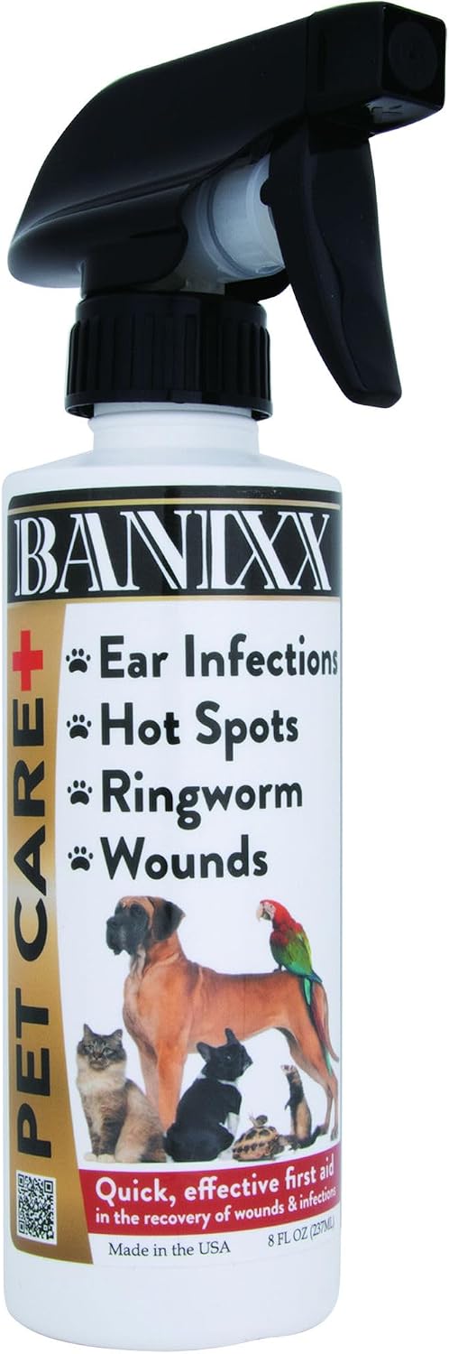 BANIXX Horse and Pet Care Spray for Horses, Dogs and Cats, Daily Skin and Coat Care Spray, Alcohol-Free, Non-Staining, N
