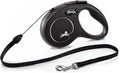 FLEXI New Classic Cord Retractable Dog Leash for Small Dogs up to 26 lbs. – 16 ft., Black | Tangle-Free Pet Walking Leash with One-Handed Brake, Pause, Lock|German Quality Product