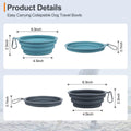 Kytely Collapsible Dog Bowls Medium, 2Pack Foldable Dog Travel Bowl, Portable Pet Water Food Bowl with Clasp, Pet Cat Fe