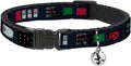 Star Wars Breakaway Cat Collar with Bell, Plastic Clip, Easy Adjustable, Star Wars The Child Chibi Face Blocks Black, 8.5 to 12 Inches 0.5 Inch Wide