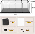 Tresbro Guinea Pig Cage with Waterproof Mat & 12 Transparent Panels, Bunny Enclosure and Indoor Guinea Pig Playpen 48''L