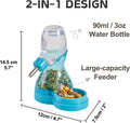 2 in 1 Hamster Water Bottle No Drip with Large Capacity Automatic Food Dispenser Small Animal Feeder for Syrian Dwarf Ha