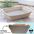 Luli & Cat Disposable Litter Boxes for Cats | Large Sized 4-Pack | Durable and Water Resistant