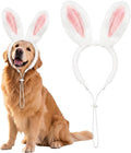 SIOTMERA Adjustable Dog Bunny Ears Headband, Fuzzy Pet Bunny Costume
